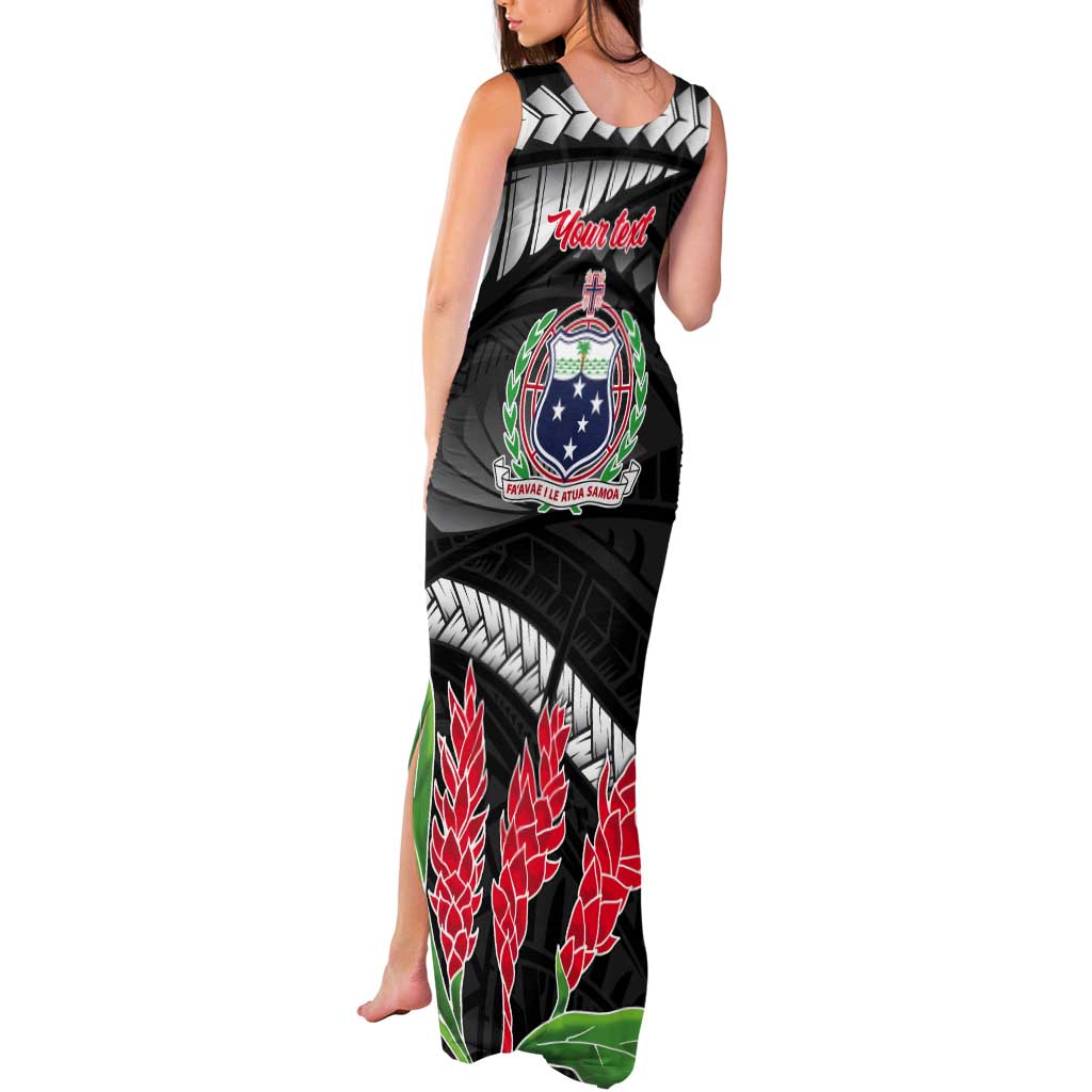 Personalised Samoa 685 Tank Maxi Dress Teuila Flower With Black Samoan Tattoo