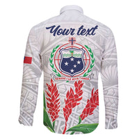 Personalised Samoa 685 Family Matching Short Sleeve Bodycon Dress and Hawaiian Shirt Teuila Flower With White Samoan Tattoo