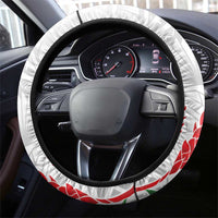 Samoa 685 Steering Wheel Cover Teuila Flower With White Samoan Tattoo