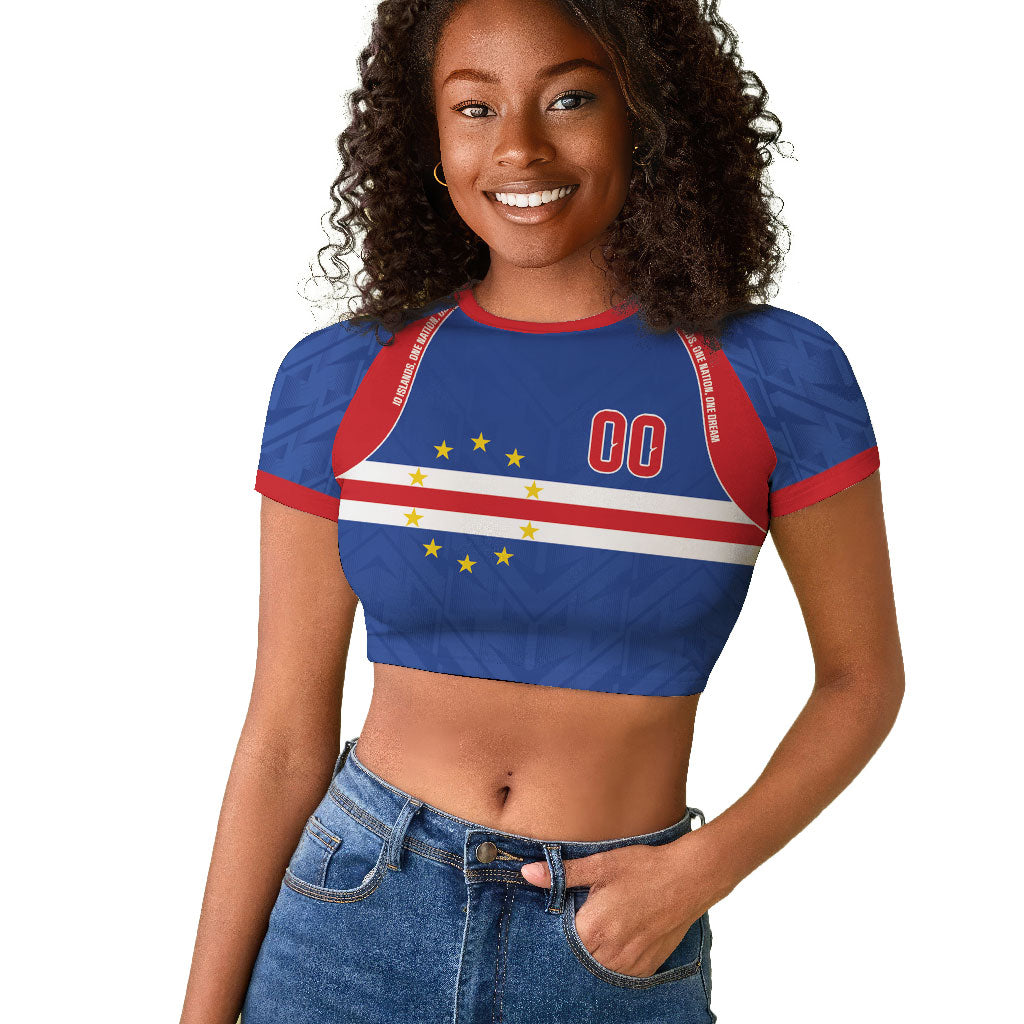 Cape Verde Atlantic Stars Custom Raglan Cropped T shirt Football 2026 Supporter