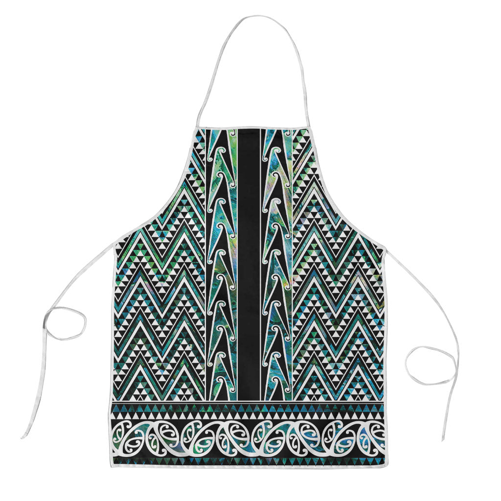New Zealand Maori Niho Taniwha Apron Papua Shell - Mangopare Puhoro Pattern LT9 Green - Polynesian Pride