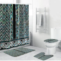 New Zealand Maori Niho Taniwha Bathroom Set Papua Shell - Mangopare Puhoro Pattern