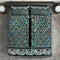 New Zealand Maori Niho Taniwha Bedding Set Papua Shell - Mangopare Puhoro Pattern