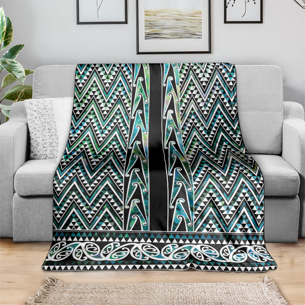 New Zealand Maori Niho Taniwha Blanket Papua Shell - Mangopare Puhoro Pattern