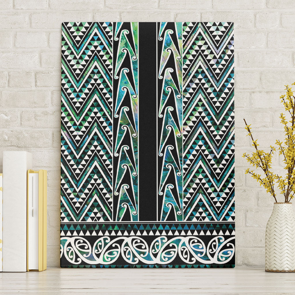 New Zealand Maori Niho Taniwha Canvas Wall Art Papua Shell - Mangopare Puhoro Pattern LT9 Without Frame Green - Polynesian Pride