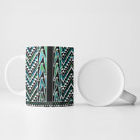 New Zealand Maori Niho Taniwha Ceramic Mug Papua Shell - Mangopare Puhoro Pattern