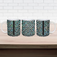 New Zealand Maori Niho Taniwha Ceramic Mug Papua Shell - Mangopare Puhoro Pattern