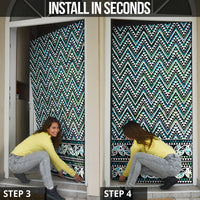 New Zealand Maori Niho Taniwha Door Cover Papua Shell - Mangopare Puhoro Pattern