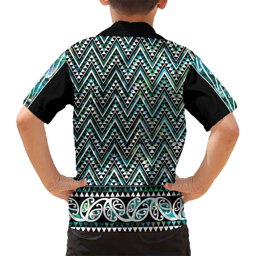 New Zealand Maori Niho Taniwha Family Matching Long Sleeve Bodycon Dress and Hawaiian Shirt Papua Shell - Mangopare Puhoro Pattern