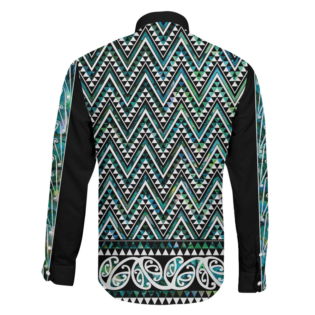New Zealand Maori Niho Taniwha Family Matching Long Sleeve Bodycon Dress and Hawaiian Shirt Papua Shell - Mangopare Puhoro Pattern
