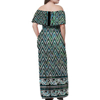 New Zealand Maori Niho Taniwha Family Matching Off Shoulder Maxi Dress and Hawaiian Shirt Papua Shell - Mangopare Puhoro Pattern