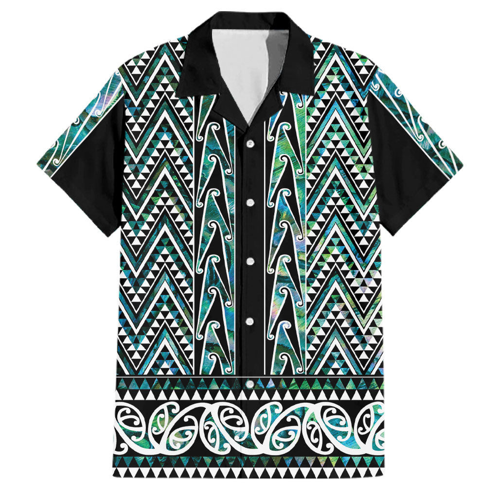 New Zealand Maori Niho Taniwha Family Matching Off Shoulder Short Dress and Hawaiian Shirt Papua Shell - Mangopare Puhoro Pattern