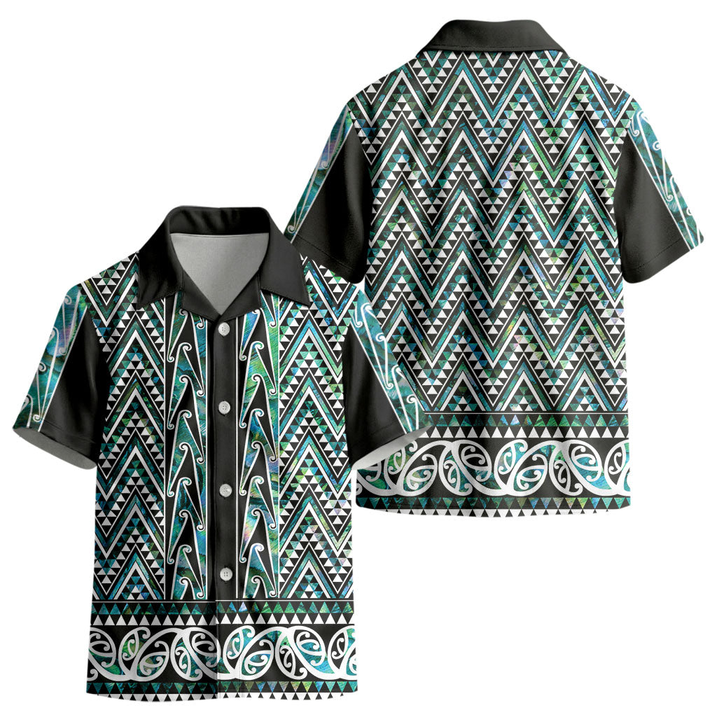 New Zealand Maori Niho Taniwha Kid Hawaiian Shirt Papua Shell - Mangopare Puhoro Pattern LT9 - Polynesian Pride