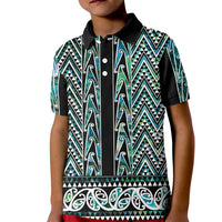 New Zealand Maori Niho Taniwha Kid Polo Shirt Papua Shell - Mangopare Puhoro Pattern