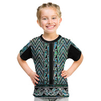 New Zealand Maori Niho Taniwha Kid T Shirt Papua Shell - Mangopare Puhoro Pattern