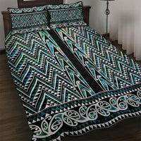 New Zealand Maori Niho Taniwha Quilt Bed Set Papua Shell - Mangopare Puhoro Pattern