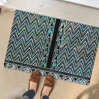 New Zealand Maori Niho Taniwha Rubber Doormat Papua Shell - Mangopare Puhoro Pattern