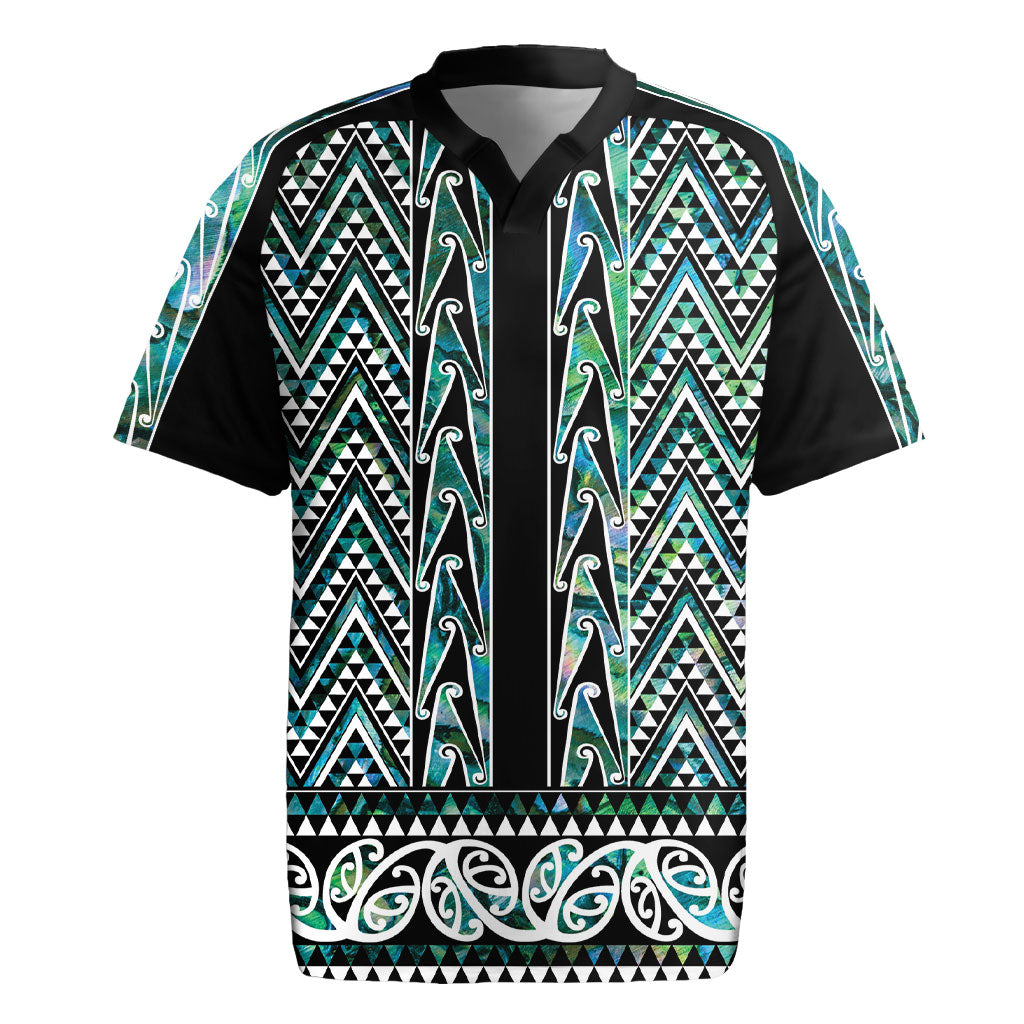 New Zealand Maori Niho Taniwha Rugby Jersey Papua Shell - Mangopare Puhoro Pattern
