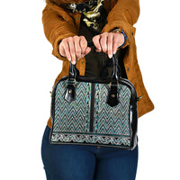 New Zealand Maori Niho Taniwha Shoulder Handbag Papua Shell - Mangopare Puhoro Pattern