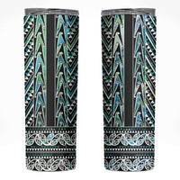 New Zealand Maori Niho Taniwha Skinny Tumbler Papua Shell - Mangopare Puhoro Pattern