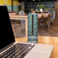 New Zealand Maori Niho Taniwha Skinny Tumbler Papua Shell - Mangopare Puhoro Pattern