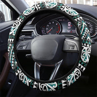 New Zealand Maori Niho Taniwha Steering Wheel Cover Papua Shell - Mangopare Puhoro Pattern