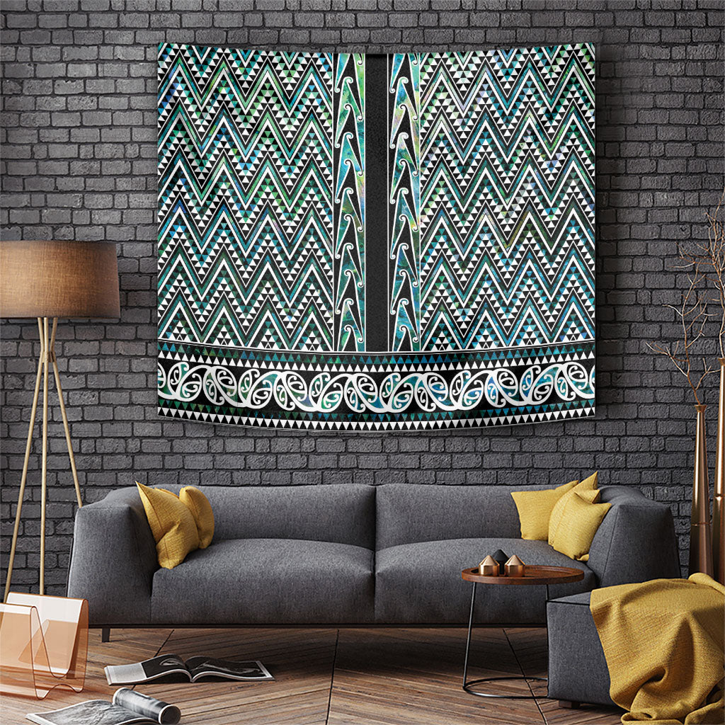 New Zealand Maori Niho Taniwha Tapestry Papua Shell - Mangopare Puhoro Pattern LT9 Green - Polynesian Pride