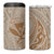 Hawaii Monk Seal and Map 4 in 1 Can Cooler Tumbler Polynesian Kanaka Maoli Beige Vibe