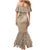 Hawaii Monk Seal and Map Family Matching Mermaid Dress and Hawaiian Shirt Polynesian Kanaka Maoli Beige Vibe