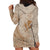 Hawaii Monk Seal and Map Hoodie Dress Polynesian Kanaka Maoli Beige Vibe