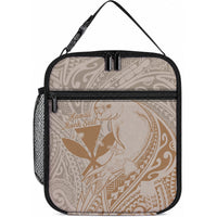 Hawaii Monk Seal and Map Lunch Bag Polynesian Kanaka Maoli Beige Vibe LT9 10.2 × 8.3 × 4.3 inch Beige - Polynesian Pride