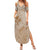 Hawaii Monk Seal and Map Summer Maxi Dress Polynesian Kanaka Maoli Beige Vibe