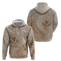 Hawaii Monk Seal and Map Zip Hoodie Polynesian Kanaka Maoli Beige Vibe