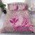 Hawaii Monk Seal and Map Bedding Set Polynesian Kanaka Maoli Pink Vibe