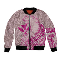Hawaii Monk Seal and Map Bomber Jacket Polynesian Kanaka Maoli Pink Vibe