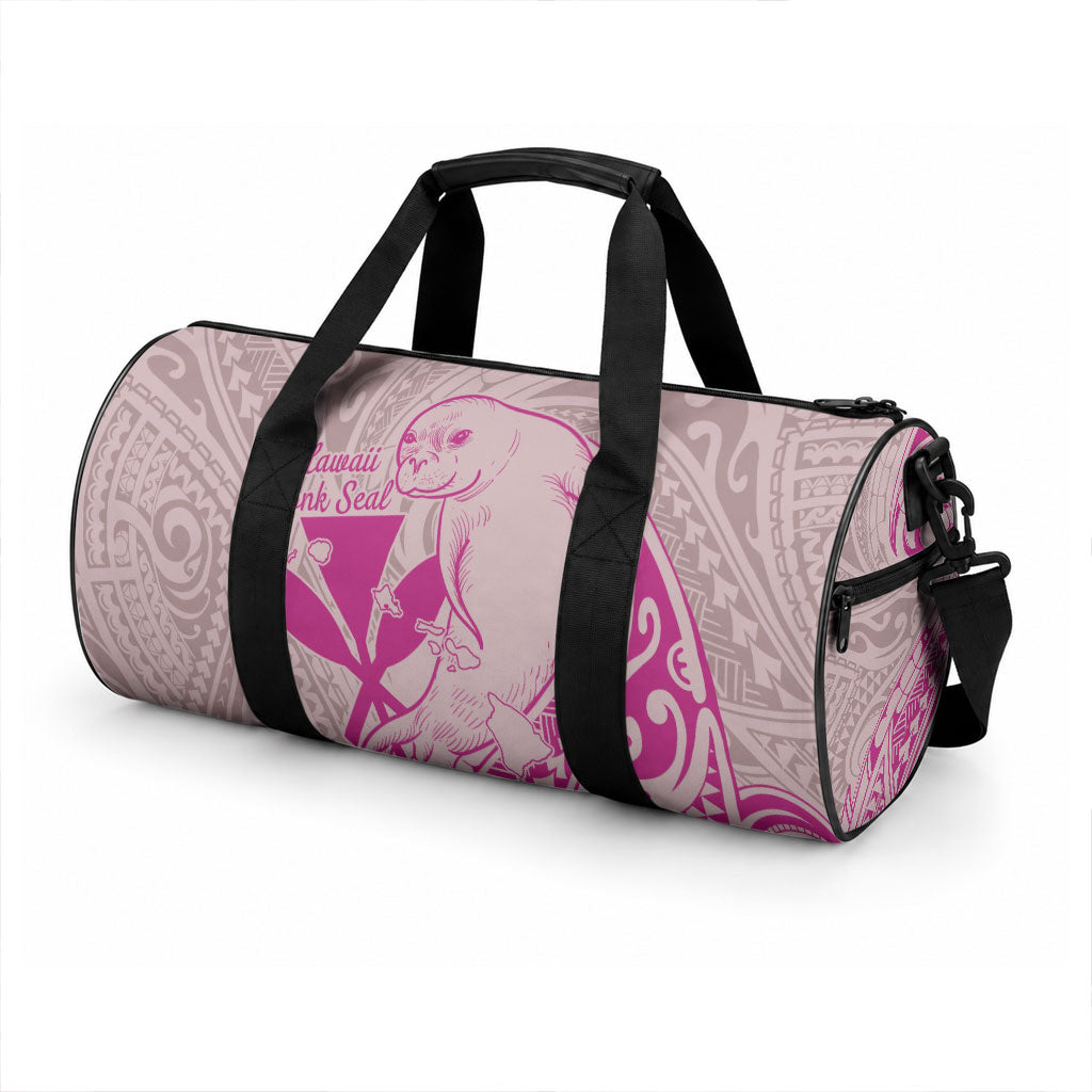 Hawaii Monk Seal and Map Duffle Bag Polynesian Kanaka Maoli Pink Vibe LT9 - Polynesian Pride