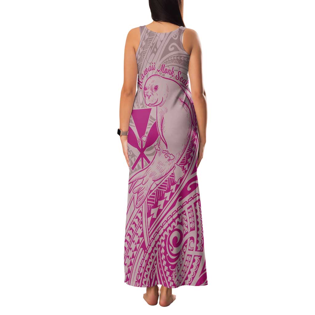 Hawaii Monk Seal and Map Family Matching Tank Maxi Dress and Hawaiian Shirt Polynesian Kanaka Maoli Pink Vibe