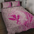 Hawaii Monk Seal and Map Quilt Bed Set Polynesian Kanaka Maoli Pink Vibe