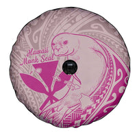Hawaii Monk Seal and Map Spare Tire Cover Polynesian Kanaka Maoli Pink Vibe