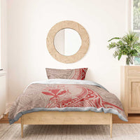 Hawaii Monk Seal and Map Bedding Set Polynesian Kanaka Maoli Red Vibe