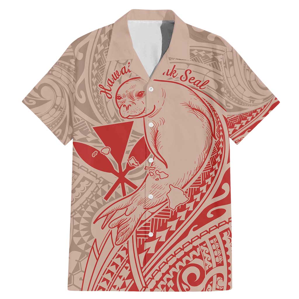 Hawaii Monk Seal and Map Family Matching Mermaid Dress and Hawaiian Shirt Polynesian Kanaka Maoli Red Vibe