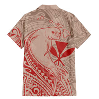 Hawaii Monk Seal and Map Family Matching Mermaid Dress and Hawaiian Shirt Polynesian Kanaka Maoli Red Vibe