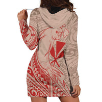 Hawaii Monk Seal and Map Hoodie Dress Polynesian Kanaka Maoli Red Vibe