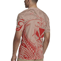 Hawaii Monk Seal and Map Rugby Jersey Polynesian Kanaka Maoli Red Vibe