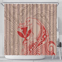 Hawaii Monk Seal and Map Shower Curtain Polynesian Kanaka Maoli Red Vibe