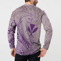 Hawaii Monk Seal and Map Button Sweatshirt Polynesian Kanaka Maoli Violet Vibe