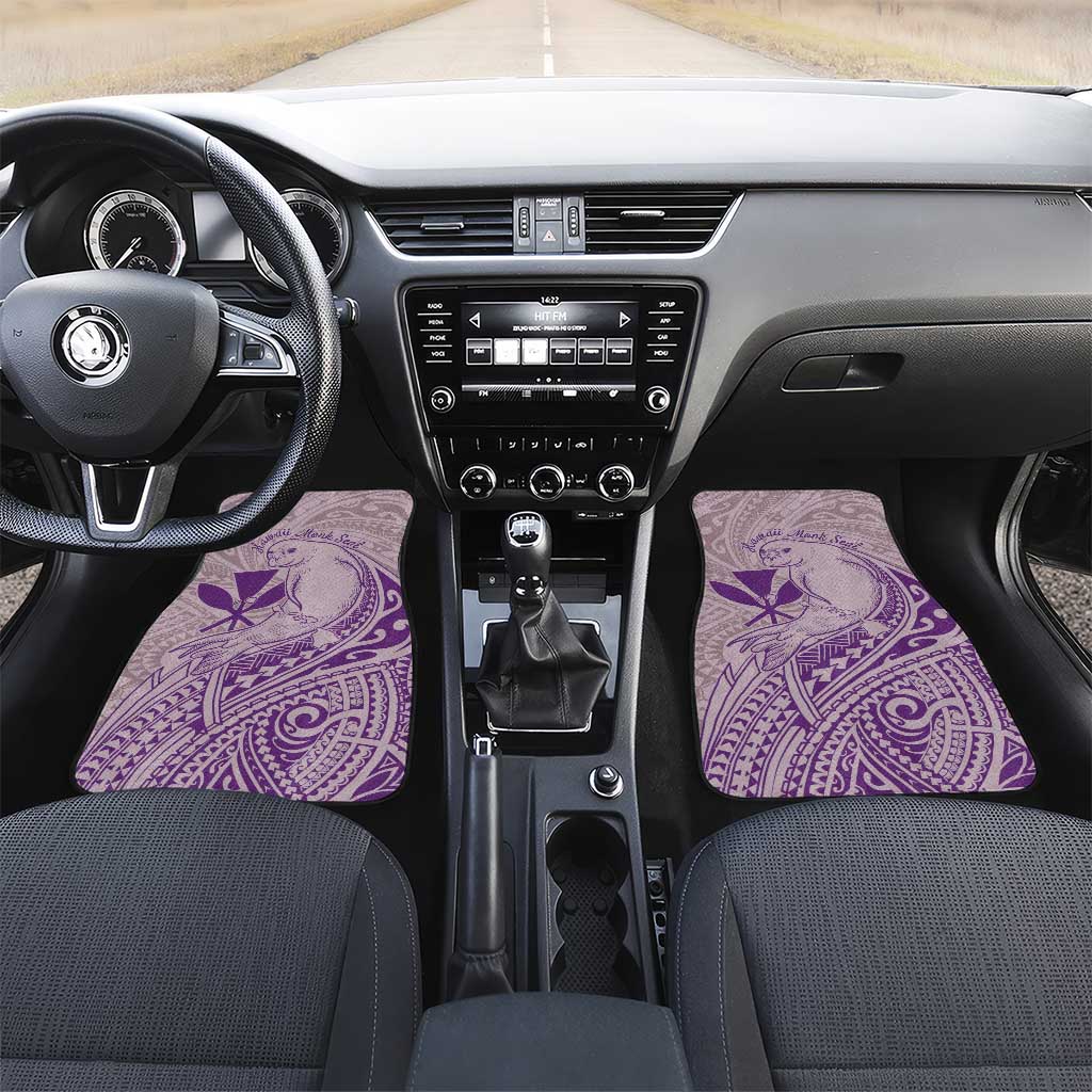 Hawaii Monk Seal and Map Car Mats Polynesian Kanaka Maoli Violet Vibe