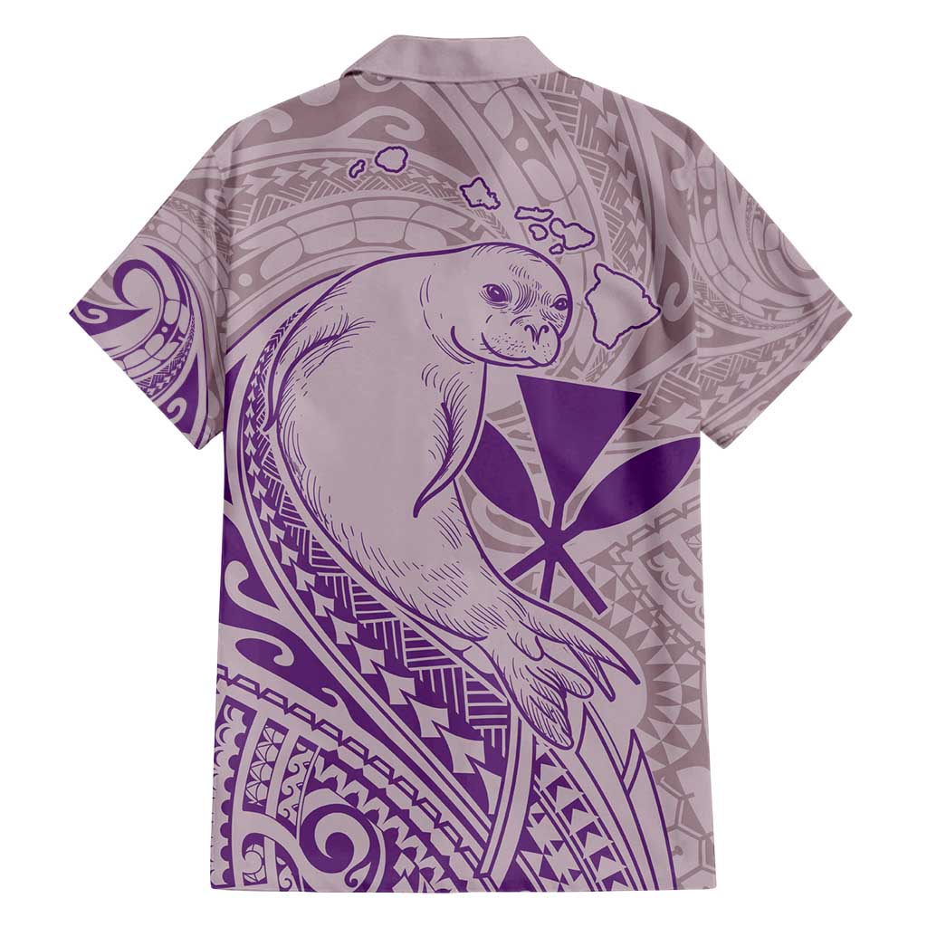 Hawaii Monk Seal and Map Family Matching Long Sleeve Bodycon Dress and Hawaiian Shirt Polynesian Kanaka Maoli Violet Vibe