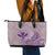 Hawaii Monk Seal and Map Leather Tote Bag Polynesian Kanaka Maoli Violet Vibe