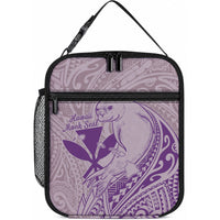 Hawaii Monk Seal and Map Lunch Bag Polynesian Kanaka Maoli Violet Vibe LT9 10.2 × 8.3 × 4.3 inch Violet - Polynesian Pride